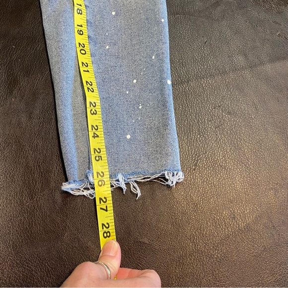 Kancan Distressed Raw Hem Fray Estilo Destroyed Crop Ankle Jeans Size 24 - Picture 12 of 13